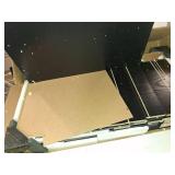 DEVAISE 5-Drawer Wood Dresser Chest with Door, Mobile Storage Cabinet, Printer Stand for Home Office, Black