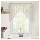 Habitat Limoges Sheer Rod Pocket Swag Valance Set 72 x 32 in Ivory