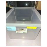 Sterilite File Box  Clear Plastic Bin with Black Lid  Letter or Legal-Sized File Storage