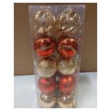 Red and Gold Christmas Ball Ornaments Set 20pcs