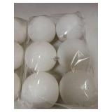 Large White with Glitter  Christmas Ornaments 12pk