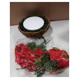 Artificial Christmas Flower Hanging Basket