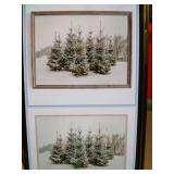 Christmas Wall Art Vintage Pine Tree Print 16 x 24in Frameless