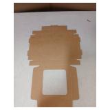 Brown Kraft Paper Gift Box with Clear Window 3x3x1.2in Great For Christmas Cookies Homemade Ornaments 25pk