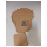 Brown Kraft Paper Gift Box with Clear Window 3x3x1.2in Great For Christmas Cookies Homemade Ornaments 25pk