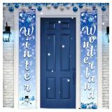Winter Wonderland Decorations - Christmas Door Decor & Porch Banner for Indoor/Outdoor Winter Holiday Parties