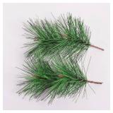 Luxdesc Artificial Green Pine Needles Branches Fake Small Pine Twigs Stems Evergreen Picks 30 Branch for Christmas Greenery Arrangements Wreaths Holiday Tree Decorations
