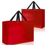 Nush Nush Extra Large Red Gift Bags Set of 12 Reusable Extra Large Gift Bags With Handles - Perfect XL Goodie Bags for Christmas Gifts, Thanksgiving, Birthday Party Favors 15.5W x 6D x 12H