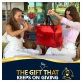 Nush Nush Extra Large Red Gift Bags Set of 12 Reusable Extra Large Gift Bags With Handles - Perfect XL Goodie Bags for Christmas Gifts, Thanksgiving, Birthday Party Favors 15.5W x 6D x 12H