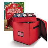 Holiday Cheer Premium Christmas Ornament Storage with 4 Tray Christmas Storage Container with Dividers Perfect for Holiday Decorations Fits 64 Holiday Ornaments Tear-Proof Fabric