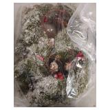 Hotop 8 Pcs Christmas Candle Rings Wreaths Kitchen Cabinet Wreaths Artificial Red Berries and Pine Cones Pillars Candle Rings for Christmas Table Window Chair