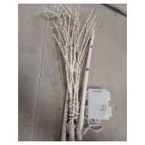 LITBLOOM Lighted White Twig Branches 32IN 100 LED with Timer Battery Operated, Artificial Tree Branch with Warm White Lights for Holiday Xmas Home Decoration Indoor Outdoor Decor