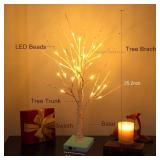 Set of 2 Warm White Birch Tree Light with Battery or USB Powered 24 LED fairy light spirit tree Tabletop twinkling tree Light Decor for Home Party Bedroom Wedding Thanksgiving Christmas Decoration