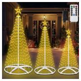 3 Pack Christmas Cone Tree Lights, 4