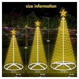 3 Pack Christmas Cone Tree Lights, 4