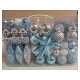 Winter Blue & Silver Christmas Ornament Set-122 Pieces