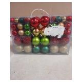 Mixed Christmas Ornament Set with Star Topper-122 Pieces-Red, Gold, Green