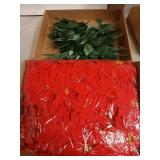 Artificial Red Poinsettia and Green Stems Kit