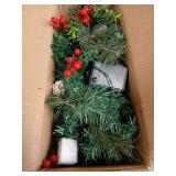 Pre-lit Artificial Christmas Tree with Berries and Pinecones