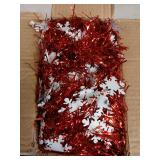 Red Tinsel Garland with White Snowflakes
