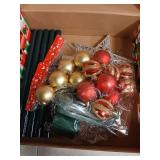 5 Foot Tinsel Pop Up Christmas Tree Silver and Green with Ornaments