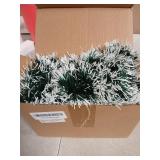 Green and White Christmas Tinsel Garland