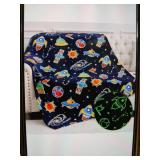Jekeno Glow In The Dark Space Throw Blanket 50 x 60in