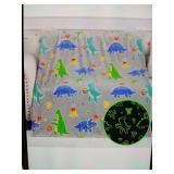 Dinosaur Basketball Glow In The Dark Premium Flannel Throw Blanket 50 x 60in