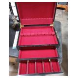 GENRICE Wooden Silverware Chest without Silverware Three-layer, Silverware Box Storage for Silver, Silverware Case with Handle and Felt Lined, Flatware Chest for 12 or 16 or more sets of Utensils