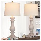 Cinkeda 29 Tall Table Lamp for Living Room Set of 2,Vintage Bedside Nightstand Lamps with USB C+A Ports & AC Outlet,3-Way Dimmable Touch Control Desk Lamp for Bedroom,Color 2