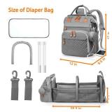 Astro alan Baby Diaper Bags with Changing Station, Waterproof Diaper Bag Backpack for Moms Dads with USB Charging Port, Baby Shower Gifts, Large Capacity diaper backpack, Grey