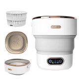 Portable Washing Machine,15L Collapsible Mini Washer with 3 Cleaning Modes Drain Basket Small Foldable Laundry Machine for Travel Camping Dorms RVs Apartments Baby Clothes Underwear Socks Delicates