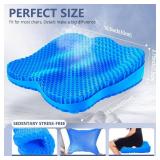 Thicken 19.7in Seat Cushion Gel, Large Cooling Seat Cushion for Long Sitting, Cushion for Wheelchair, Pressure Relief Cushion Seat for Office Chair, Chair Seat Pads for Car Desk Chair Kayak Stadium