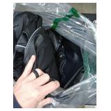 CAR PASS Universal Reflect Piping Leather Car Seat Cover, Fit for suvs,Van,Trucks,Airbag Compatible,Inside Zipper Design and Reserved Opening Holes (Full Set, Black and Grey)