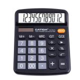 CATIGA 12 Digits Desktop Calculator with Large LCD Display and Sensitive Button, Dual Solar Power and Battery, Standard Function for Office, Home, School, CD-2786