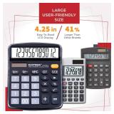 CATIGA 12 Digits Desktop Calculator with Large LCD Display and Sensitive Button, Dual Solar Power and Battery, Standard Function for Office, Home, School, CD-2786