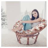 Thankyall Papasan Cushion Cover Only, Water Resistant Papasan Chair Cushion Cover for Outdoor lndoor,Skin-Friendly Soft Machine Washable Unfading Zippered Cover (Mandalas 2, 50in)