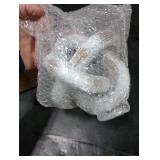 Yalikop 3 Link Wood Knot Decor - Hand Carved Coffee Table Decoration, Boho Chain Link Decor, Modern Shelf, Rustic Objects for Home Living Room Bedroom(Retro White)