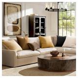 MIULEE 24x24 Inch Euro Sham Velvet Pillow Covers, Set of 2 Large Square Decorative Pillows -Beige Super Soft for King Bed, Sofa, Couch, Accent Chairs with Hidden Zipper