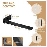 SKYSEN 12 Pack 10 Floating Shelf Bracket, Shelves Brackets, Wood Shelving Brackets Hardware - Heavy Duty - 4/6/8/10/12 inch - Real Hidden Bracket Design tzj10-12