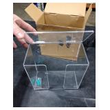 SEANADO Face Mask Dispenser Box Acrylic Glove Holder Hygiene Station with Lid for Disposable Emesis Bag, Shoe Cover and Hairnet Wall Mount Holes or Tabletop Holder