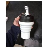 Protein Shaker Bottle Collapsible - Food-Grade, Leakproof Lid 600mL/20oz Shaker - Reusable Silicone Shaker Cups for Protein Shakes for Gym-goers & Travelers