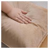 JIAHANNHA Velvet Khaki Throw Pillow Covers 24x24 Inches Pack of 2 Soft Decorative Square Cushion Covers for Couch Sofa Bed Livingroom Car,60x60Cm
