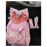 ReliBeauty Girls Princess Dress up Costume with Accessories, 4, Pink DRESS AND GLOVES ONLY