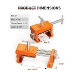 DAYDOOR Professional Cabinet Clamps 2 Pack, Heavy-Duty Cast Steel, Integrated Drill Guide & EVA Protection, Face Frame Alignment Tool for Cabinet Installation & Woodworking, Orange