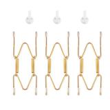 Bilillo 3 Pack Plate Hangers for The Wall, Suitable for 4-5 inch Art Plate, Stainless Steel Invisible Heavy Duty Wire Plate Holder with Wall Hooks, Plate Hangers for Displaying Plates, Platter, Dish