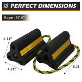 Wheel Chocks for RV Trailer Camper Truck Car, [2pair/4pack with Rope] Versatile Rubber Chocks Block Stopper for Tire with Reflective Strips, Utility Boat Travel Trailer Camper RV Accessories Must