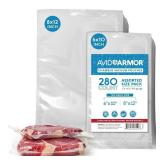 Avid Armor Chamber Machine Pouches 3.5mil, Pre-Cut Chamber Vacuum Sealer Bags, Heavy Duty Seal Pouch, BPA-Free Chamber Sealer, Assorted Size Pack, 6x10, 8x12 - Pack of 280