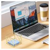TOCCOOL Gold Desktop Organizer - Multi-Functional Sticky Note Holder, Memo Note Cube for Office & Home, School, Desk Supplies