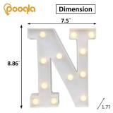 Pooqla LED Marquee Letter Lights Sign, Light Up Alphabet Letter for Home Party Wedding Decoration N